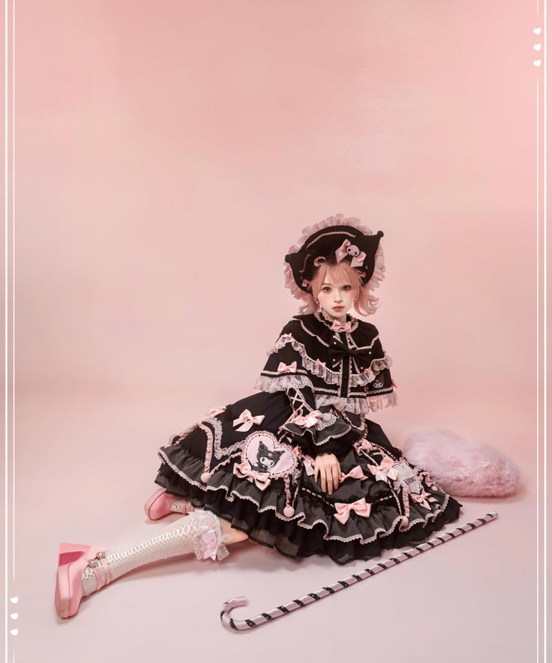 花と真珠箱×サンリオ」マイメロ＆クロミジャンパースカート【3/10まで