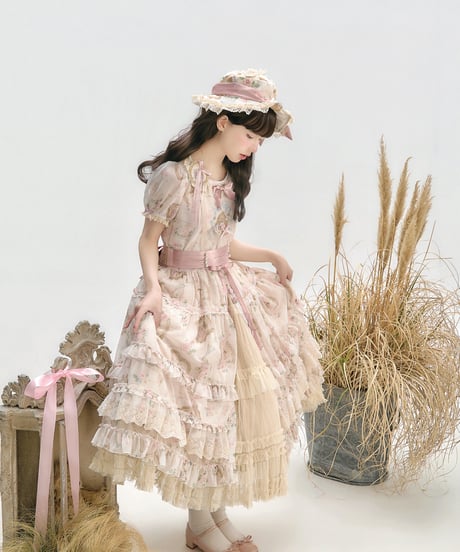 「Victorian Cat」ロングワンピース（コットン/シフォン） 【3/14まで】送料無料！