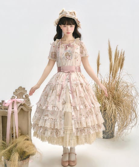 「Victorian Cat」ロングワンピース（コットン/シフォン） 【3/14まで】送料無料！