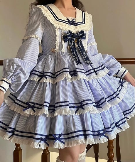 「Navy Girl」長袖ワンピース5点フルセット 【5/2まで】送料無料！