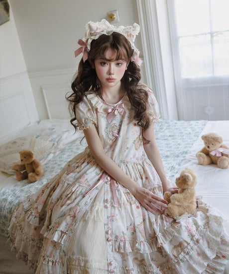 「Victorian Cat」ロングワンピース（コットン/シフォン） 【3/14まで】送料無料！