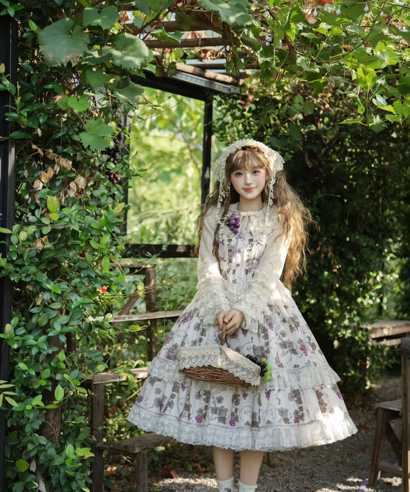 仲夏物語　ロワールのブドウ園　セーラー襟　ジャンパースカート　パープル fit=scale-down,w=1200