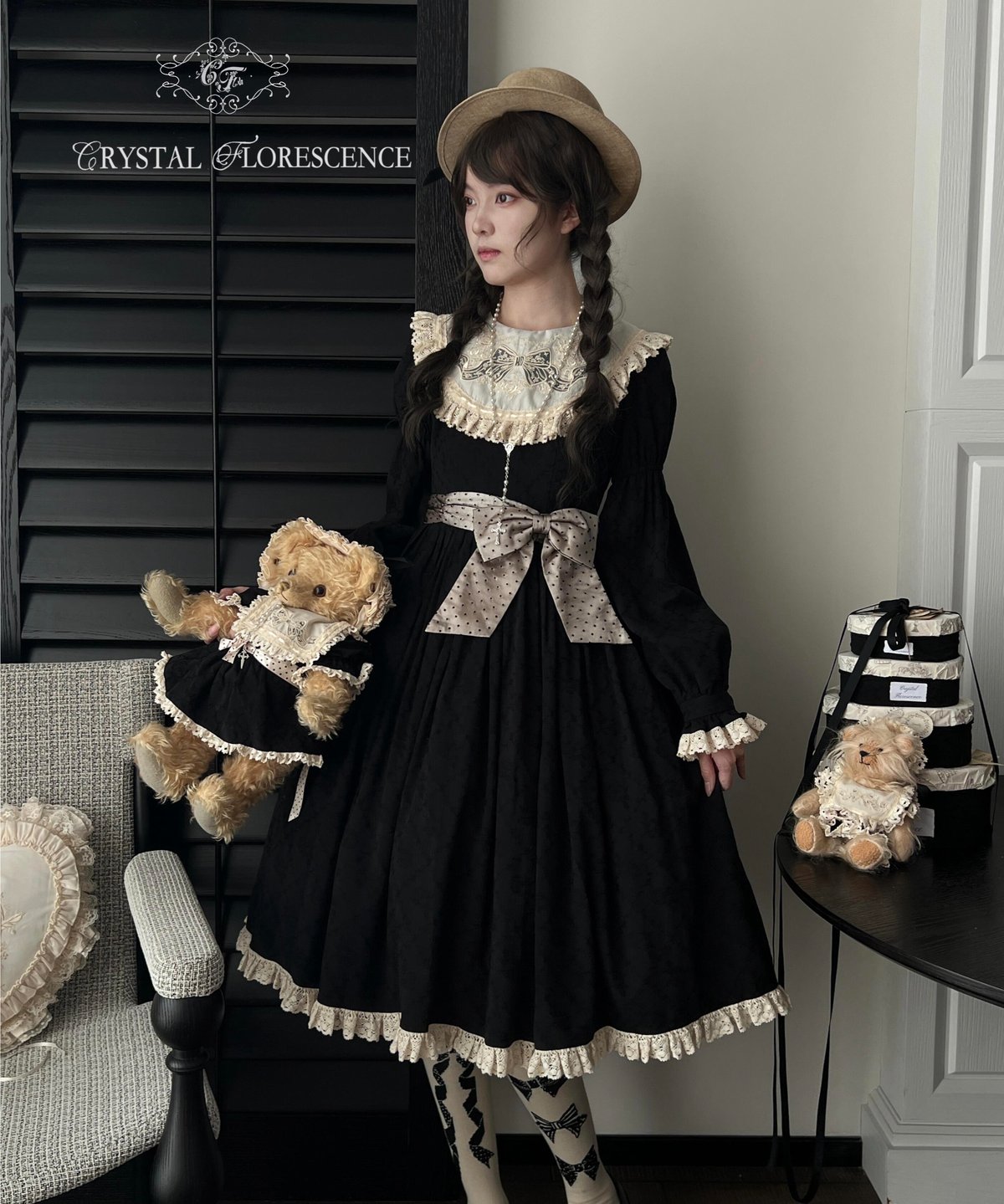 琥珀心」丸襟長袖ワンピース 【3/5まで】送料無料！ | GIRLISM