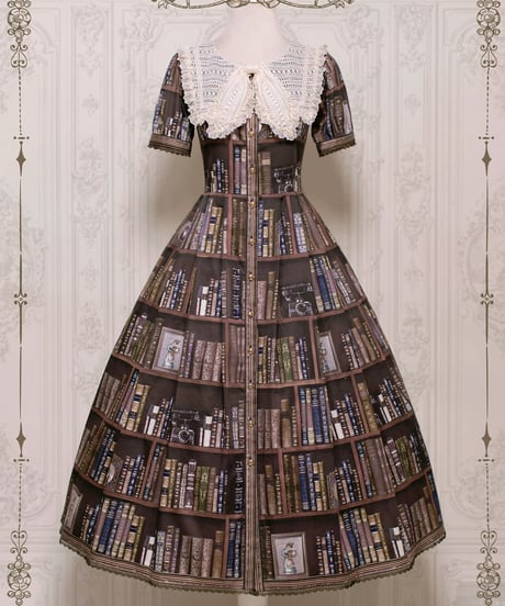 「Cat Bookshelf」ロングワンピース【6/21まで】送料無料！