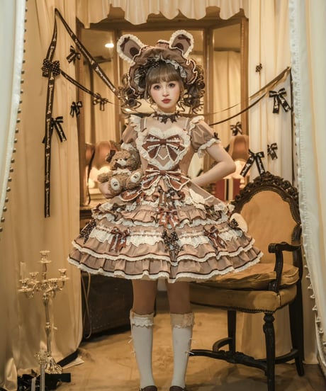 「ラビットリボン」青木美沙子コラボドレス（ブラウン）【6/15まで】送料無料！