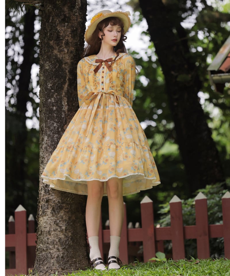 ひまわりの庭」シンプルワンピース【10/30まで】送料無料！ | GIRLISM