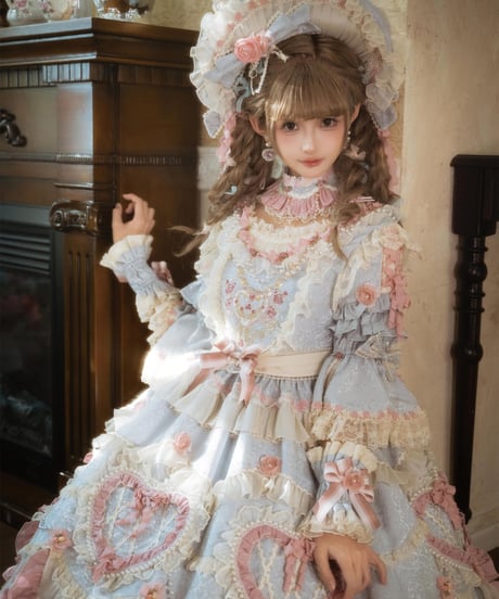 「Vintage Cake」ドレス４点フルセット（サックス） 【2/14まで】送料無料！