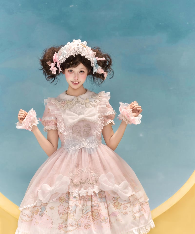 仲夏物語リトルツインスターズコラボ」柄付きワンピース 【6/8まで
