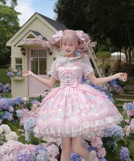 「花箱×サンリオ マイメロディ」薔薇刺繍ジャンパースカート 【7/20まで】ロリータ