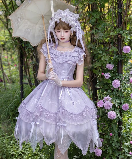 「藤の庭」オフショルダーワンピース【5/25まで】ロリータ