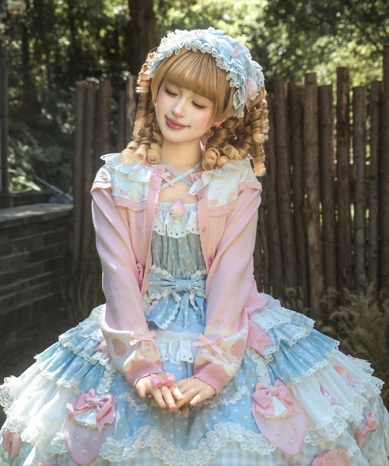 ショートケーキ図鑑」ドットジャンパースカート 【11/20まで】送料無料