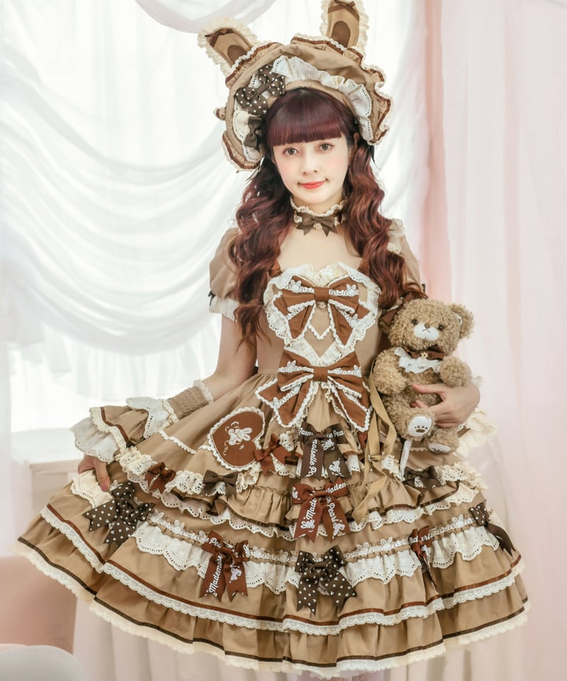 青木美沙子コラボ ラビットリボンワンピース&ボンネット CATEGORY ラビットリボン（再販） | GIRLISM