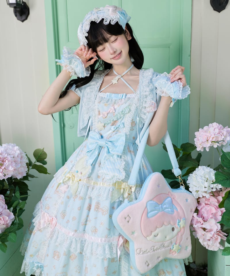 仲夏物語リトルツインスターズコラボ」段々ジャンパースカート 【6/8