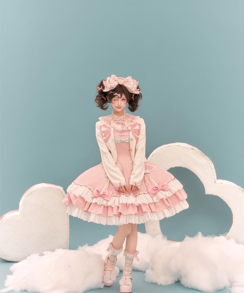 マイメロコラボ」マイメロハートジャンパースカート 【3/7まで】送料