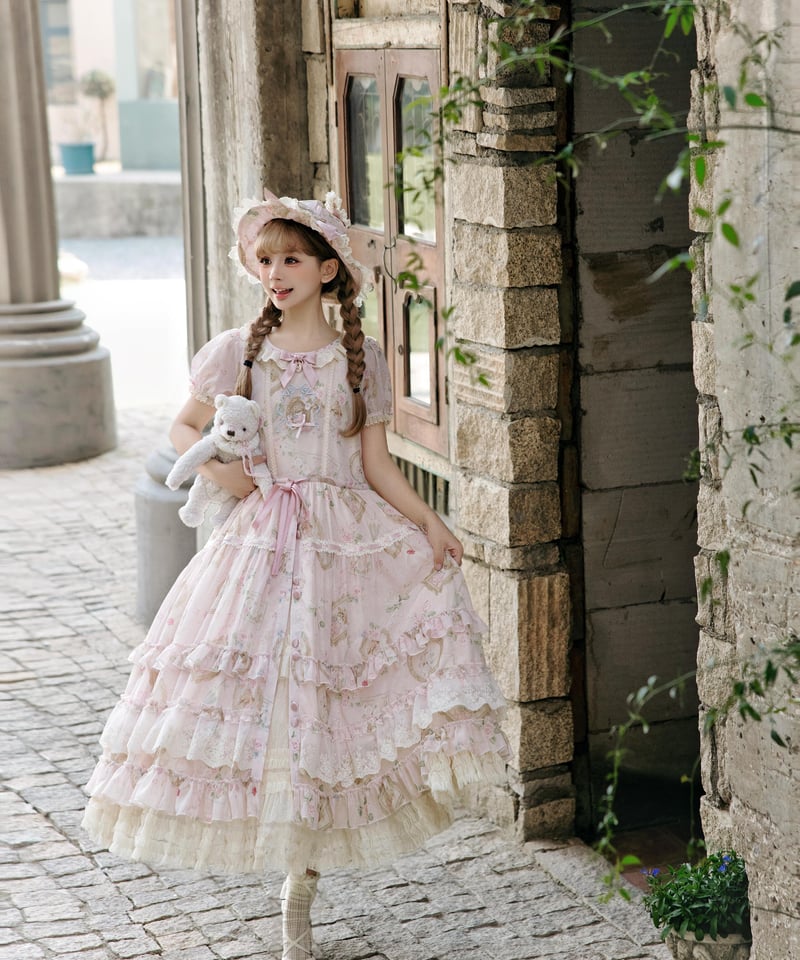 Victorian Cat」ロングワンピース（コットン/シフォン） 【3/14まで