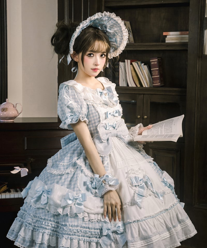 青木美沙子コラボ「ハートコンチェルト」ワンピース＆小物（サックス