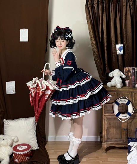 「Navy Girl」長袖ワンピース5点フルセット 【5/2まで】送料無料！