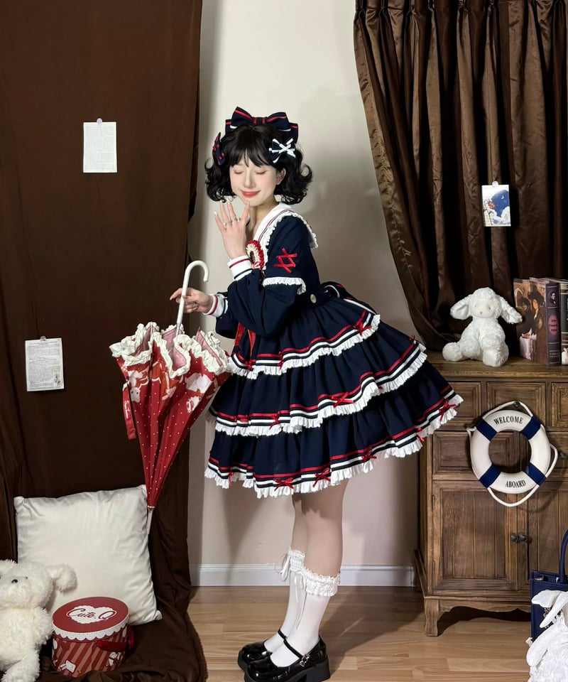 Navy Girl」長袖ワンピース5点フルセット 【5/2まで】送料無料！ | GIRLISM