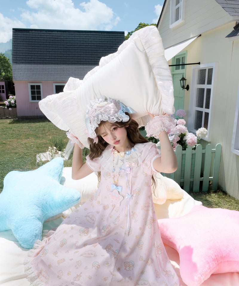 仲夏物語リトルツインスターズコラボ」総柄ドールワンピース 【6/8まで