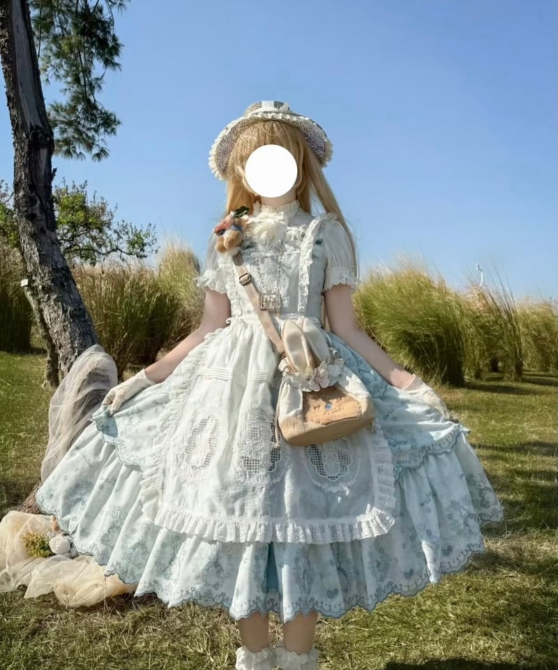 ピーターラビット」刺繍段々ジャンパースカート 【2/22まで】送料無料