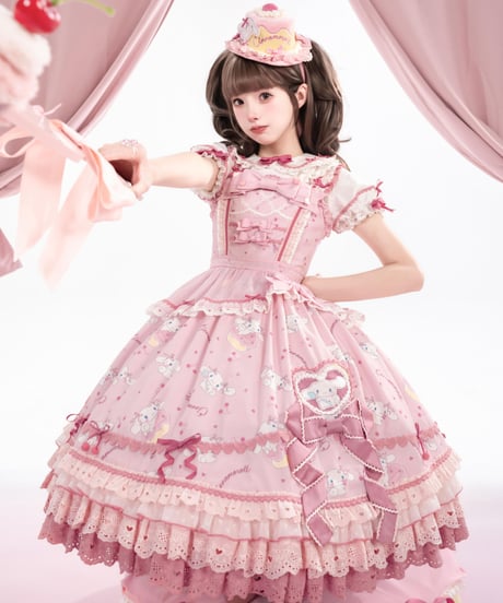 「花箱×サンリオ シナモロール」Cherryジャンパースカート【7/20まで】ロリータ