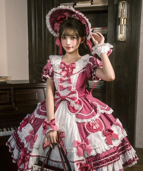 青木美沙子コラボ「ハートコンチェルト」ワンピース＆小物（ローズ） 【9/30まで】送料無料！