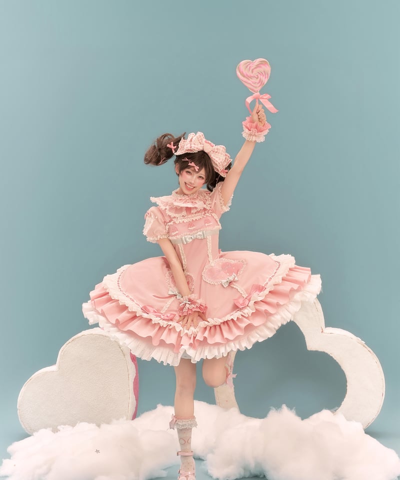 マイメロコラボ」マイメロハートジャンパースカート 【3/7まで】送料