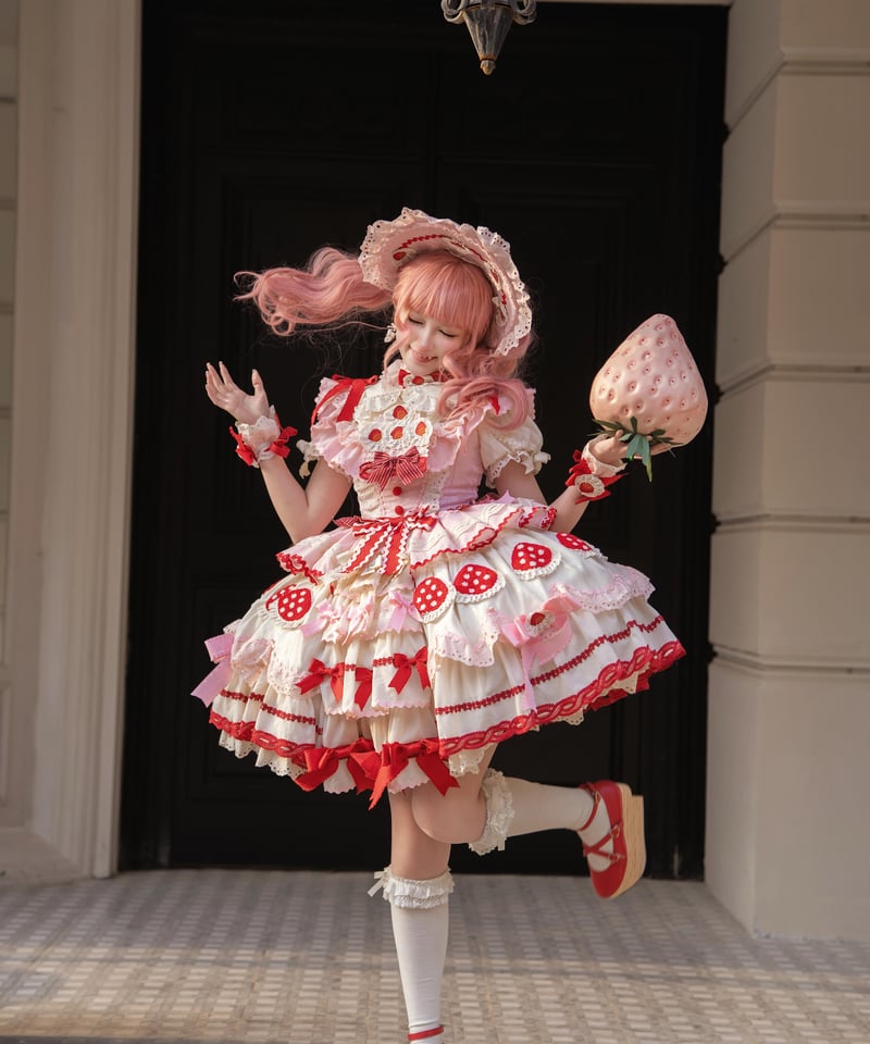 苺パーティー」ジャンパースカートドレスフルセット【3/2まで】送料