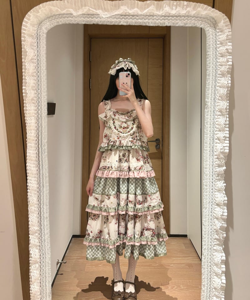 Flower Wreath」ジャンパースカート＆ヘッドドレスセット【3/1まで