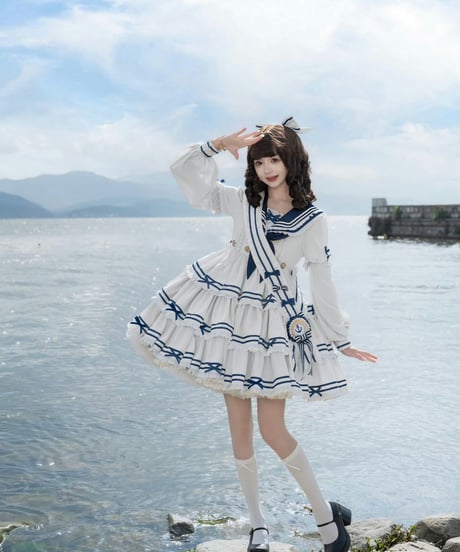 「Navy Girl」長袖ワンピース5点フルセット 【5/2まで】送料無料！