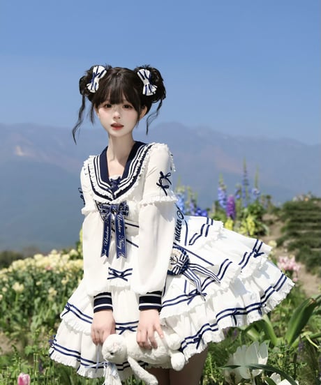 「Navy Girl」長袖ワンピース5点フルセット 【5/2まで】送料無料！
