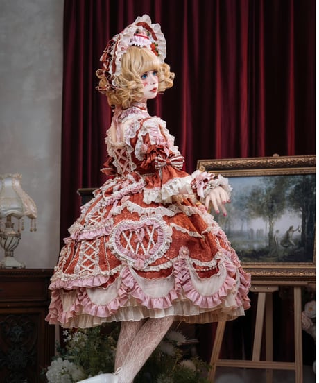 「Vintage Cake」ドレス４点フルセット（レッド） 【2/14まで】送料無料！