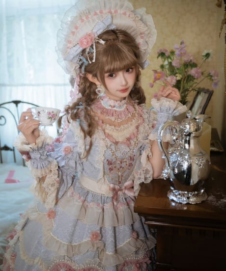 「Vintage Cake」ドレス４点フルセット（サックス） 【2/14まで】送料無料！