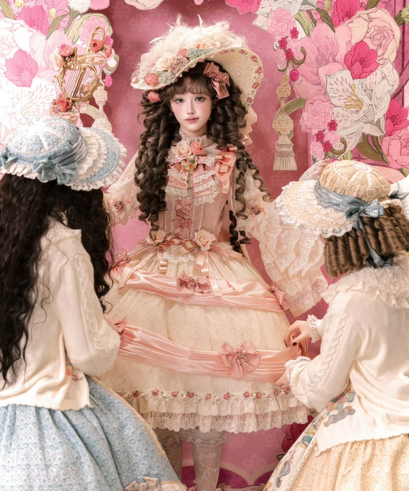 花のロンド」ワンピース（ワイヤパニエ付き） 【2/20まで】送料無料