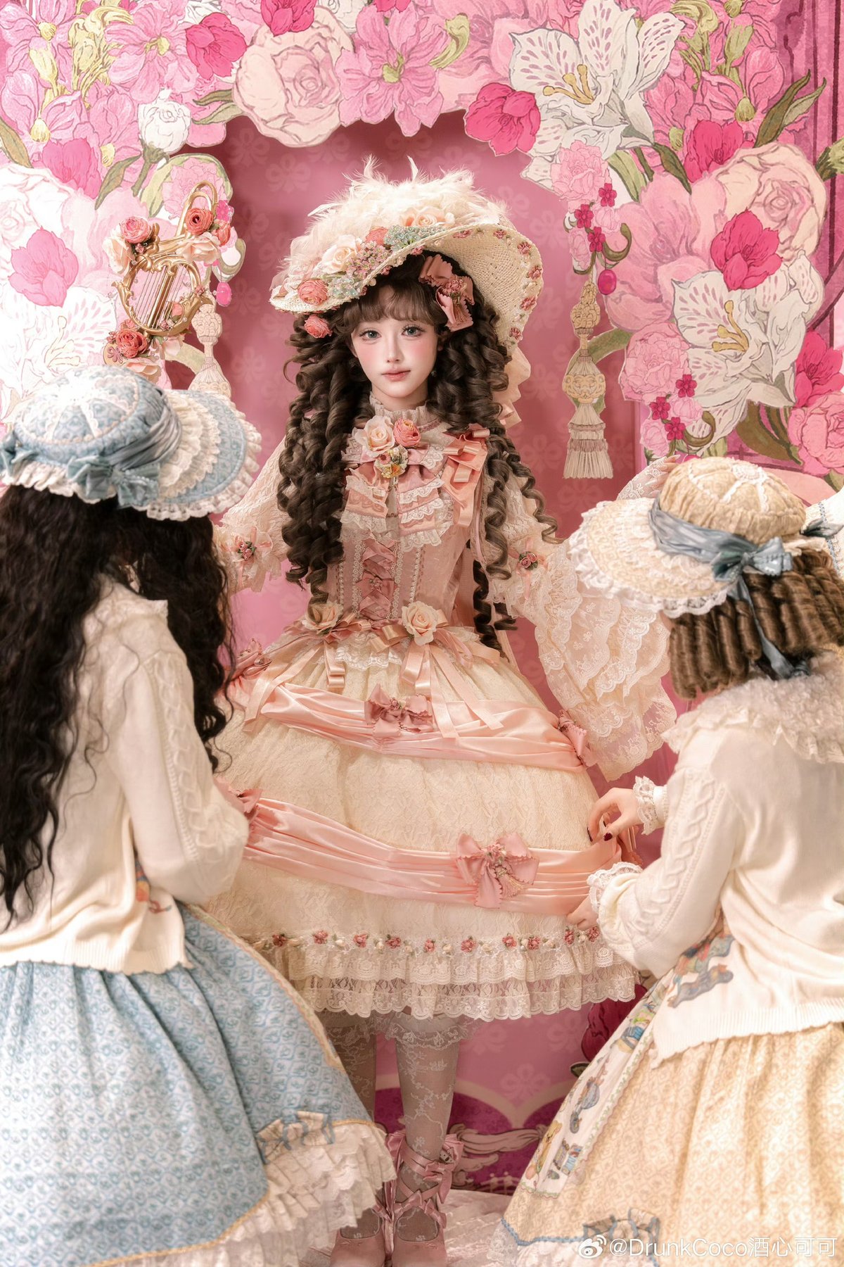 花のロンド」ワンピース（ワイヤパニエ付き） 【2/20まで】送料無料