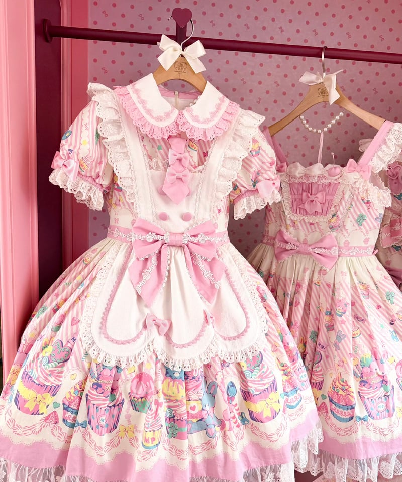 カップケーキ」ケーキ柄エプロンワンピース 【1/28まで】送料無料