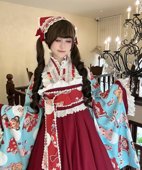 「熊ちゃん大世界」羽織＆袴セット 【7/25まで】送料無料！