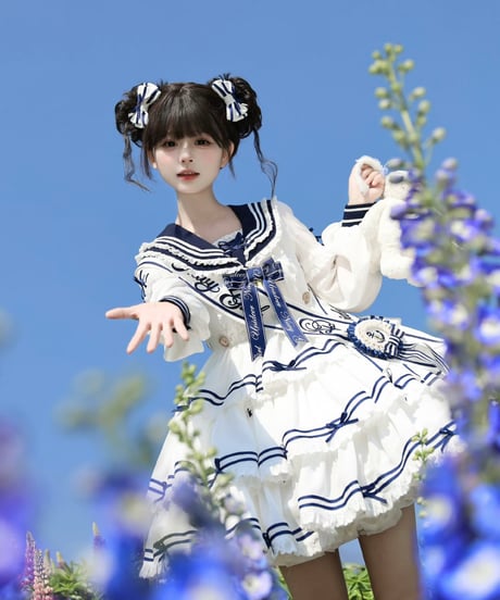 「Navy Girl」長袖ワンピース5点フルセット 【5/2まで】送料無料！