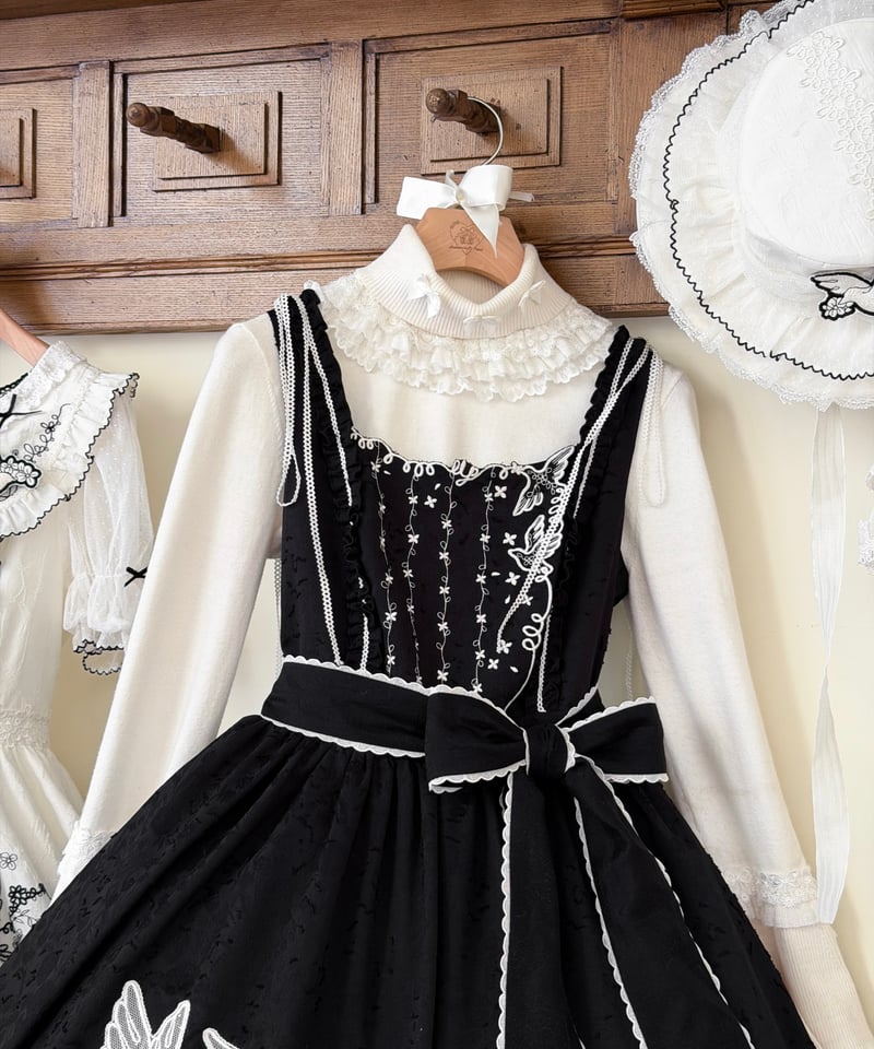 最終値下】トリプルフォーチュン黒レースジャンパースカート 楽天市場