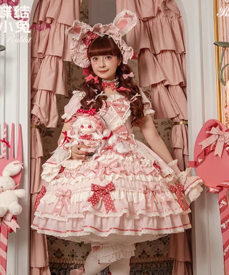 青木美沙子コラボ ラビットリボンワンピース&ボンネット CATEGORY ラビットリボン（再販） | GIRLISM