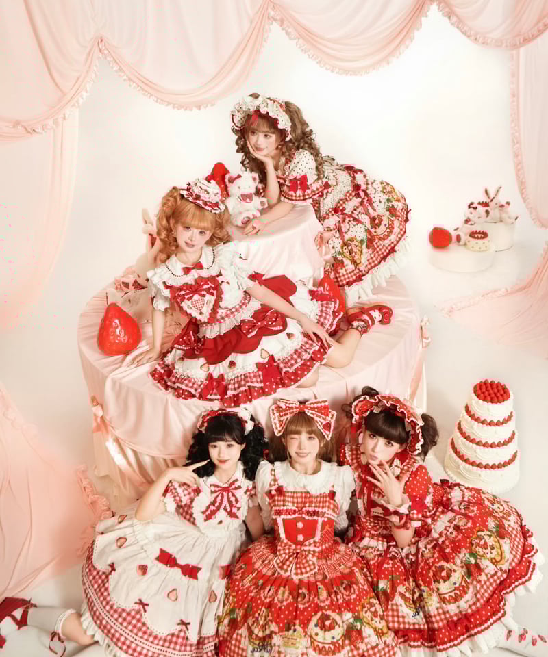 ショートケーキ図鑑」ケーキ柄ワンピース 【11/20まで】送料無料