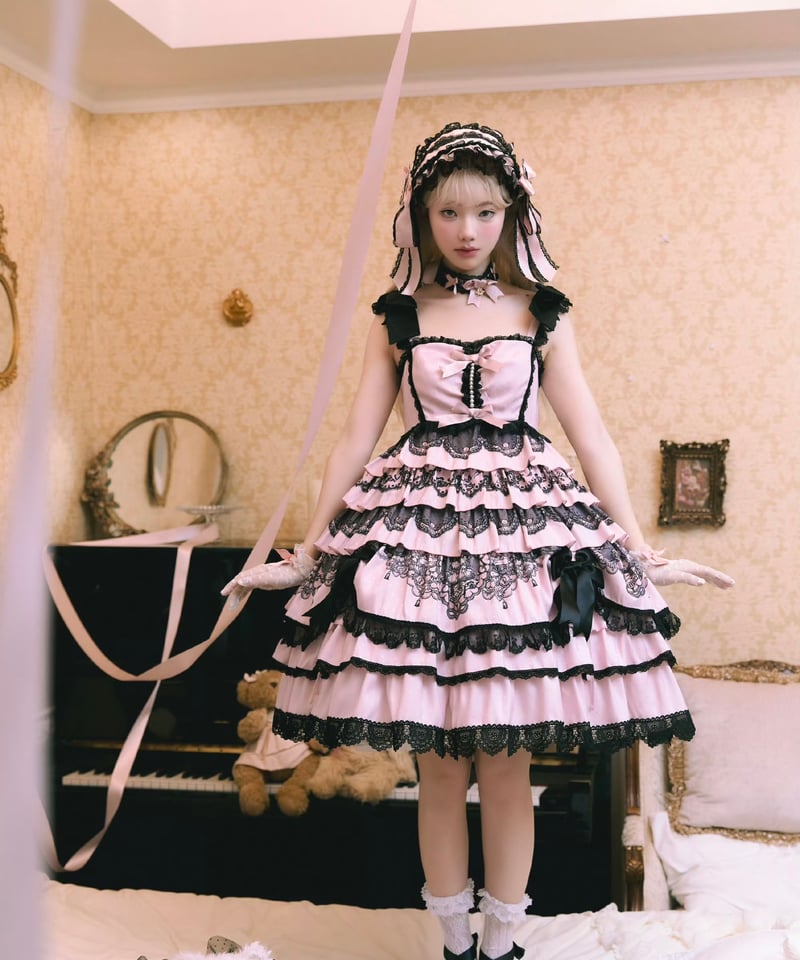 レース人形2.0」段々ジャンパースカート 【12/25まで】送料無料