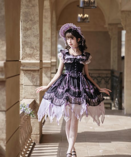 「藤の庭」オフショルダーワンピース【5/25まで】ロリータ