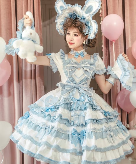 「ラビットリボン」青木美沙子コラボドレス（サックス）【6/15まで】送料無料！