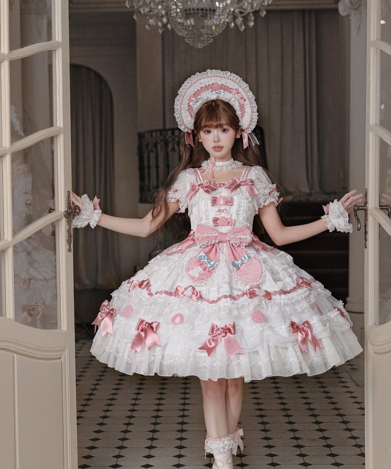 マイメロコラボ」ドレス＆ボンネットセット 【3/7まで】送料無料