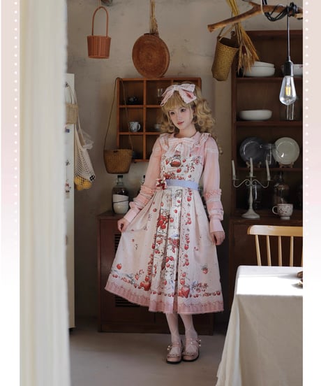 「Strawberry Manor」ロングジャンパースカート【12/16まで】送料無料！