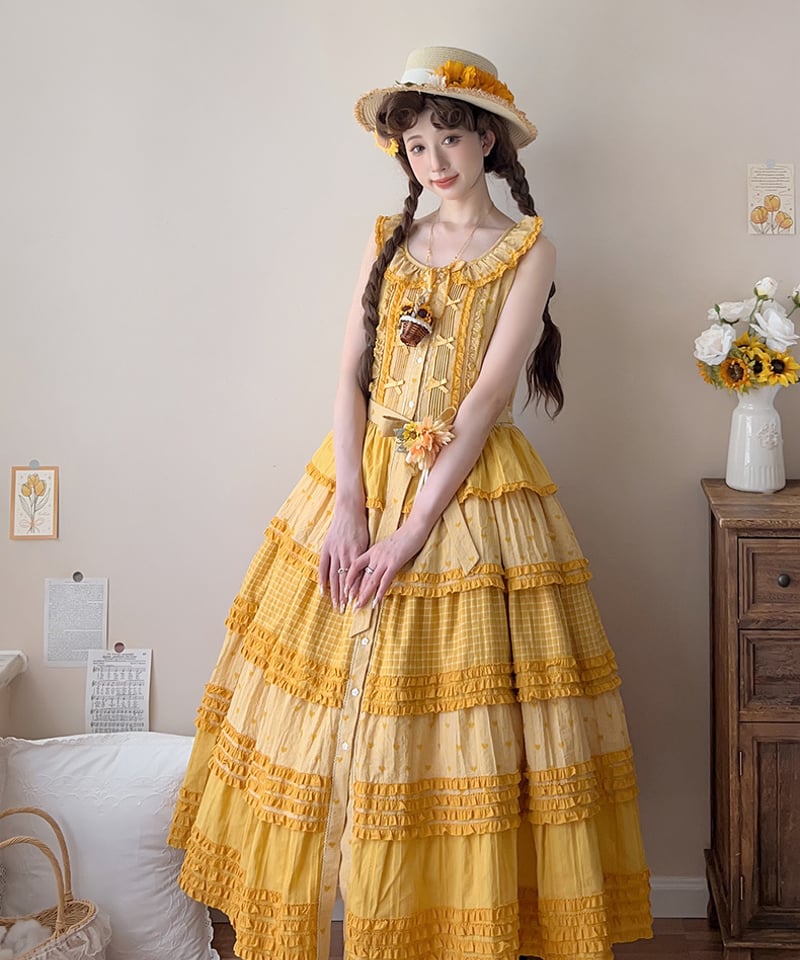 Honey Cake ジャンパースカート 黄色 Honey Cake Tokyo Special Set JSK by Angelic Pretty