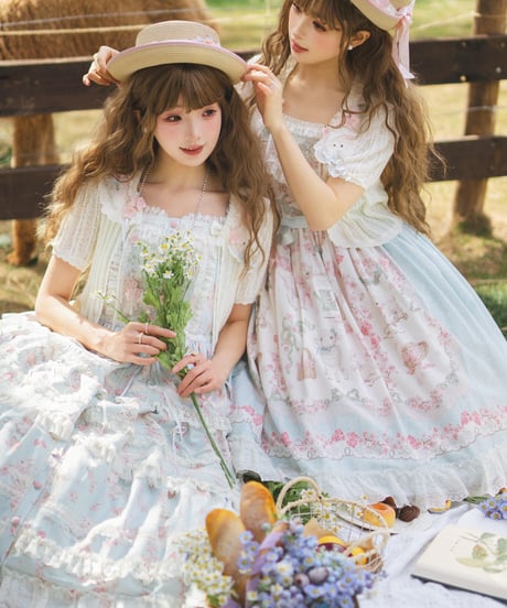 「桜の羊ちゃん」段々ジャンパースカート 【4/4まで】送料無料！