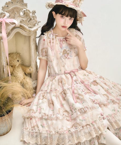 「Victorian Cat」ロングワンピース（コットン/シフォン） 【3/14まで】送料無料！