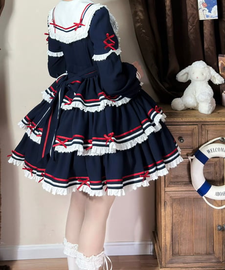 「Navy Girl」長袖ワンピース5点フルセット 【5/2まで】送料無料！